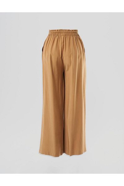 Kayra Rayon Wide Leg Tobacco Pants