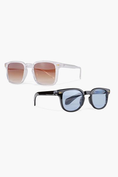 WATCHOFROYAL VintaGe Transparent Black Coffee-blue SunGlasses Set - Women and Men