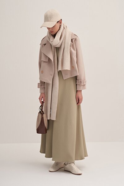 EBU Prive Γυναικείο κοντό παλτό από κασμίρ πέτρα