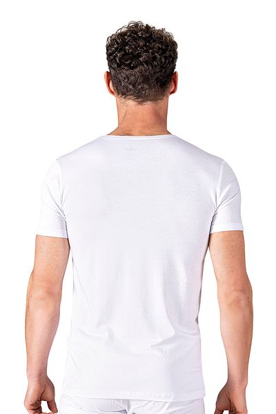 ÖZKAN underwear Özkan 11143 - تي شيرت داخلي مرن من القطن برقبة على شكل حرف V للرجال