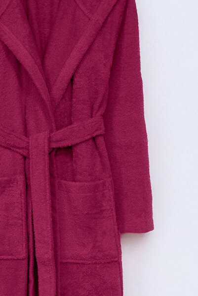 Class Kapüşonlu Bukle Bornoz Unisex Fuşya Ramage