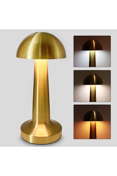 AWH Nusogon Cordless Mushroom Lamp, Portable LED Touch Dimmable, 1800mAh Rechargeable Battery