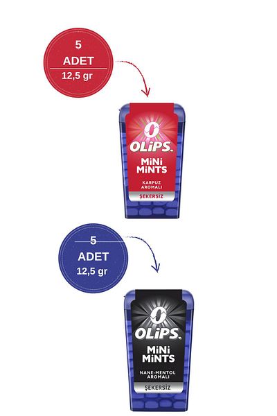 Olips Mini Mints Watermelon - Mint&Menthol Flavored Candy Pack - 10 Pieces