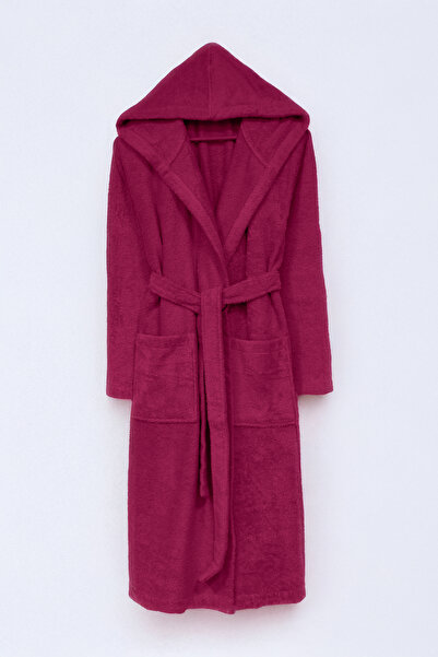 Class Kapüşonlu Bukle Bornoz Unisex Fuşya Ramage