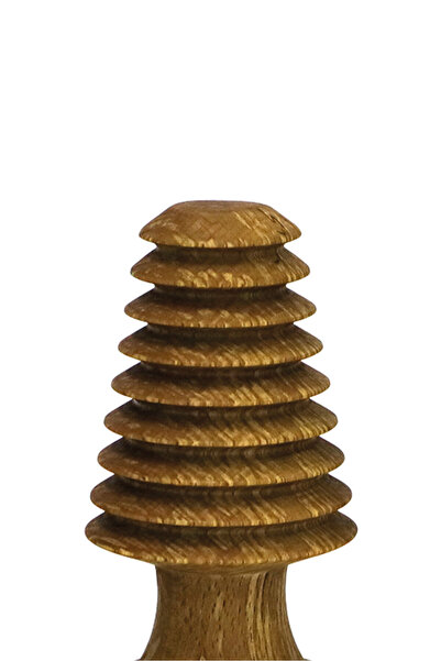 AsilAksesuar Doğal Masif Ahşap Naturel Dekorasyon Aksesuar Obje Spiral Biblo Yılbaşı Çam Ağacı 14x9 cm