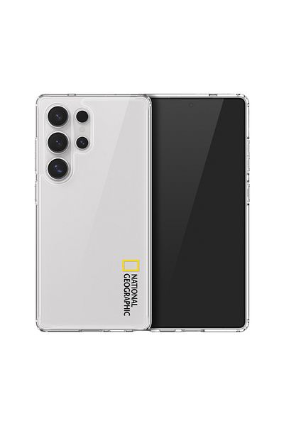 NATIONAL GEOGRAPHIC Crystal Clear Case V2 Jell Hard Galaxy S25 Ultra - Black Logo