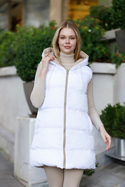 NEW RONİ Kadın Çift Taraflı Uzun Şişme Yelek