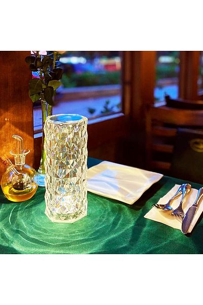 AWH Crystal Table Lamp, Touch Control, 16-Color USB Rechargeable Diamond Lamp for Party & Bar