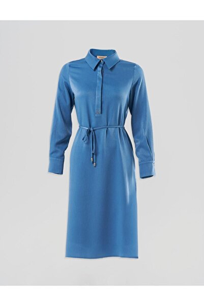 Kayra Crown Blue Lace-Up Long Tunic