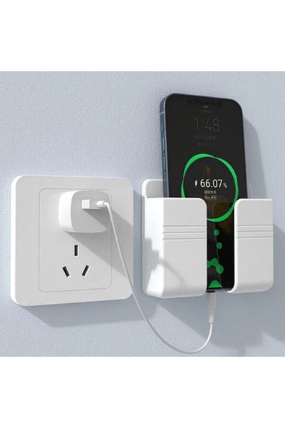 Choice White Wall Mount Phone Holder White Punch Free Wall Mobile Phones Charging Stand Lazy Sticky Remote