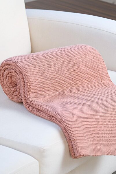 DALİSA Alina %100 Organik Pamuk Nefes Alan Örtü, Örgü Koltuk Şalı, Tv Battaniyesi