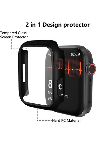AWH 5-Pack Case for Apple Watch Series 9/8/7 45mm with Tempered Glass Screen Protector, Bumper