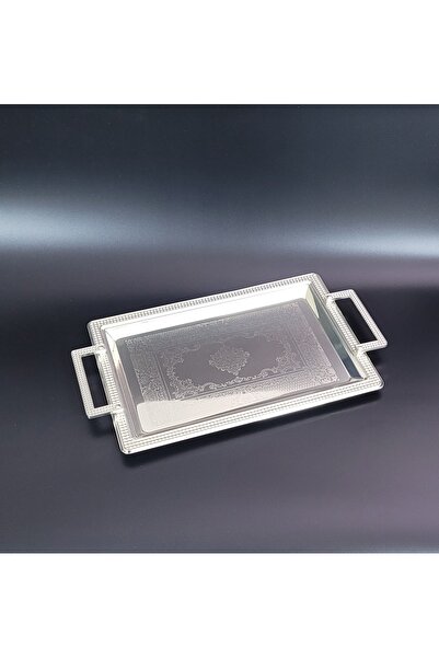 Alara Gümüş Gümüş Kaplama  Söz nişan ve kahve tepsisi Orta boy dikdörtgen