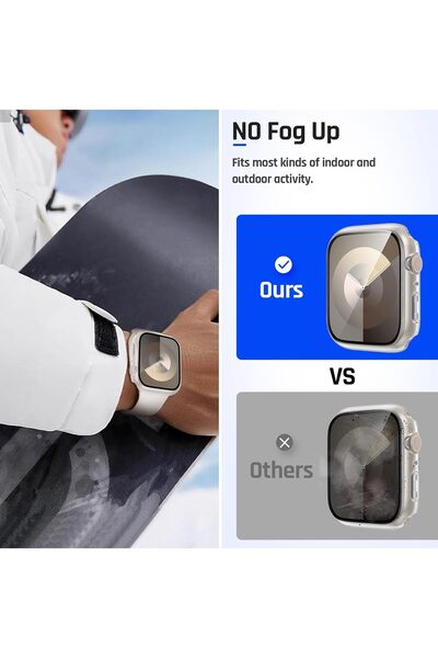 AWH Waterproof Case for Apple Watch 45mm Series 9/8/7, Full Protective PC Bumper, Clear.