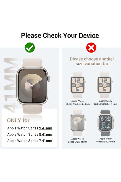 AWH 3-Pack Screen Protector Case for Apple Watch 41mm Series 9/8/7, Ultra-Thin Tempered Glass.