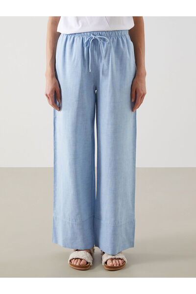 LC Waikiki New Season Women's Linen Blend Trousers with Elastic Waist - S5Ik73Z8