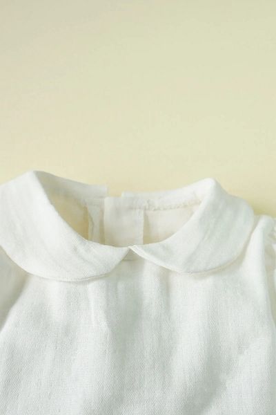 bshood X Silk Atlas Baby Girl and Child Baby Collar Ruffled Muslin Summer Shirt