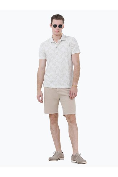 Kip Printed Polo Neck Cotton Blend T-shirt
