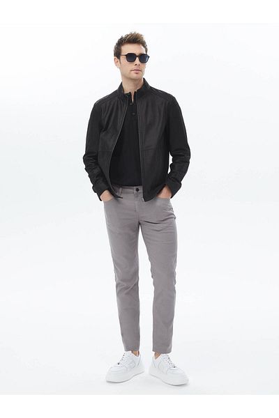 Kip Woven Slim Fit Casual Cotton Blend Trousers