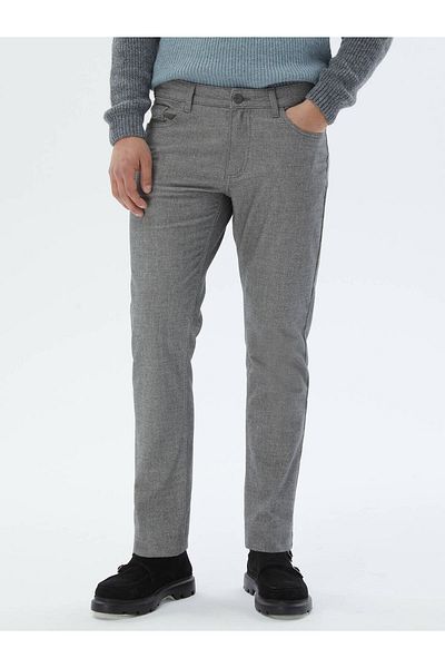 Kip Woven Slim Fit Casual Cotton Blend Trousers