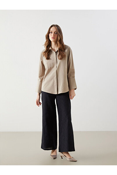 LC Waikiki بنطال نسائي واسع الساق بخصر مطاطي للموسم الجديد - S5K513Z8