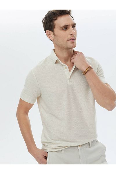 Kip T-Shirt aus Leinenmischung mit Polokragen