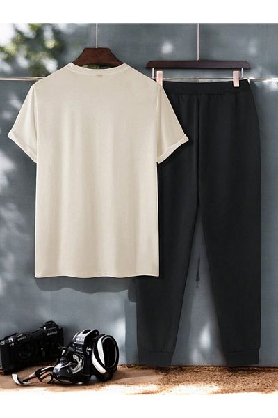 uyguntarz 2-teiliges, klassisch bedrucktes Unisex-Trainingsanzug-Set