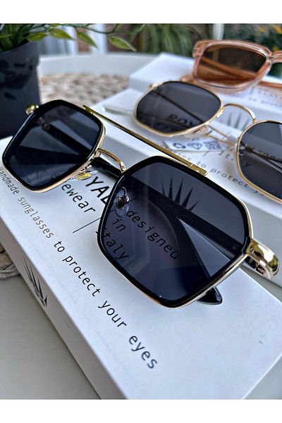 WATCHOFROYAL Black and Rose Sunglasses - Women's and Men's Uv400 Glass Ce Certificated Set