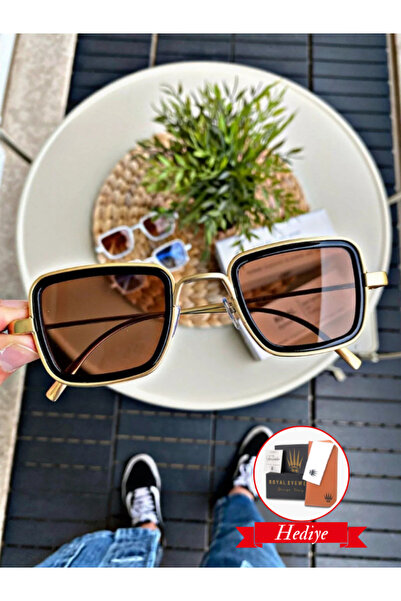 WATCHOFROYAL Güneş Gözlüğü Kadın&erkek Gold-siyah,uv-400 Korumalı Özel Cam, D...
