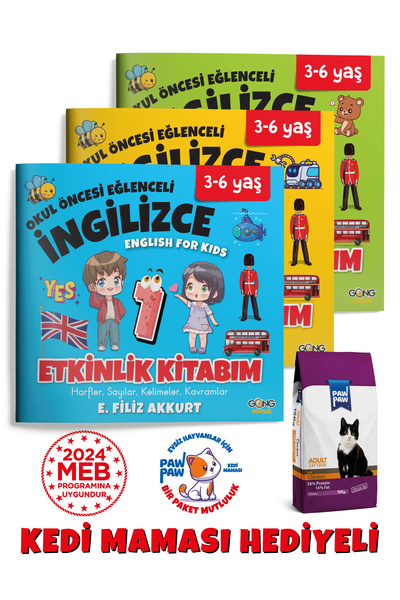 Gong Gong Çocuk Okul Öncesi Ingilizce 3-7 Yaş 3 Kitap Set