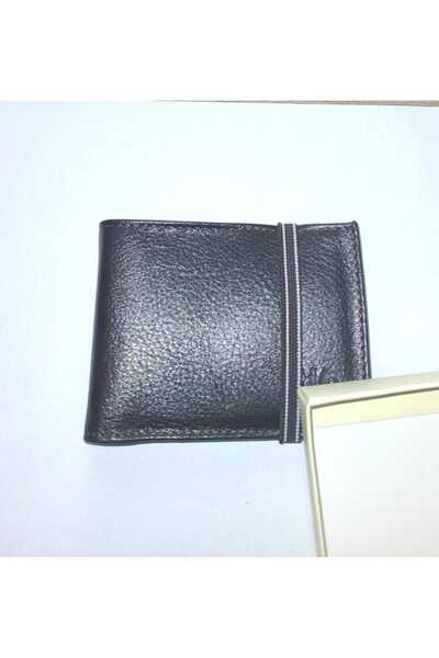 firdevsi hobi real leather horizontal elastic transparent card holder wallet