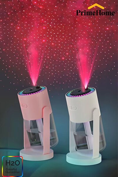 PRİME HOME H2O Humidifier Steam Machine Air Ultrasonic Red Ambiance Pink 360 Degree