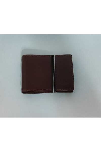 firdevsi hobi real leather horizontal elastic transparent card holder wallet