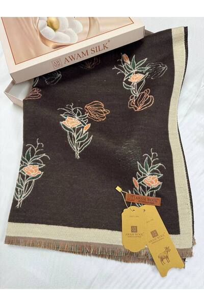AWAM SILK Sakura Çiçekli Pamuklu yumuşak Dokulu Atkı Şal & Omuz Şalı 190*65