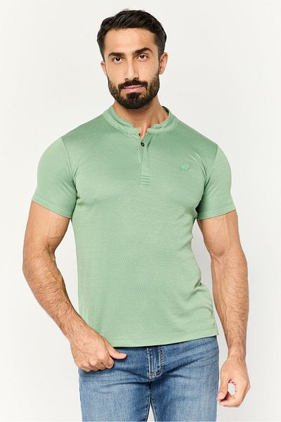 Cerruti 1881 Men Regular Fit Short Sleeve Brand Logo Polo Shirt, Green