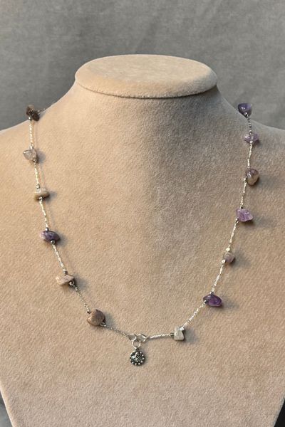 Uretti - Tuğba 9352 Handmade Amethyst Natural Stone Jewelry Set