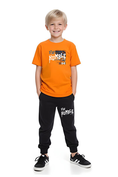 YA KO KİDS Stay Humble Надрукований чоловічий дитячий комплект з коротким рук...