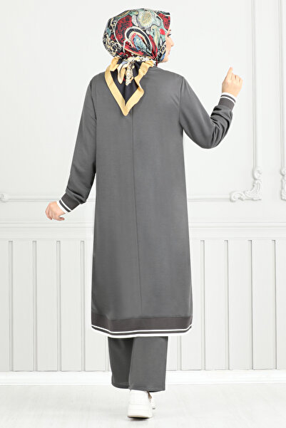 ModaMerve Anthracite Stone Detailed Hijab Set - 9123Pl940-M