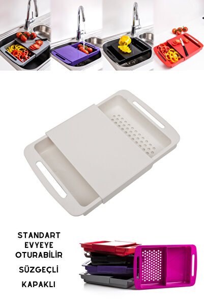 Dorcia Home Çok Amaçlı Kesme Tahtası - Kesim Panosu BEYAZ