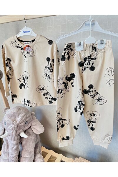 Baby Mickey baskılı pijama takımı