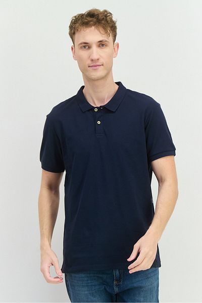 Riders by Lee Men Regular Fit Short Sleeves Solid Polo Shirt, Navy