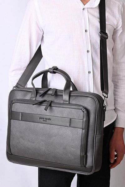 Pierre Cardin Unisex Gray Laptop and Briefcase - 01Pc00111-Gr