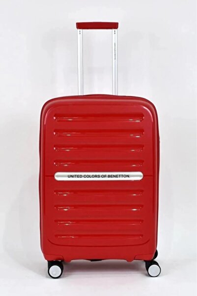 United Colors of Benetton Benetton 1000 BÜYÜK BOY Polipropilen Kırılmaz Valiz  Tekerlekli Valiz KIRMIZI