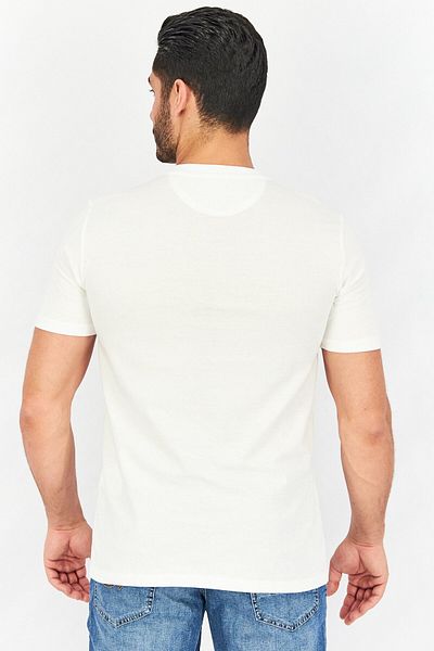 Lamborghini Men Crew Neck Short Sleeve Brand Logo T-shirt, White