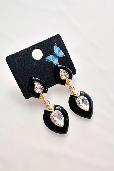 PETEK AKSESUAR 6 Cm Mineli Stone Drop Earring