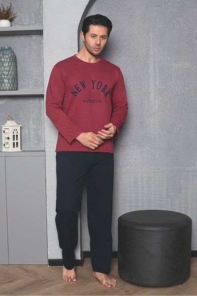 GİYDİNGİYDİN Men's Long Sleeve Pajama Set