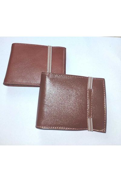 firdevsi hobi real leather horizontal elastic transparent card holder wallet