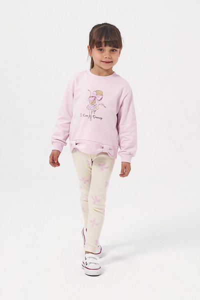 Minipodyum Girl's Printed Bow Detailed Tights Double Set