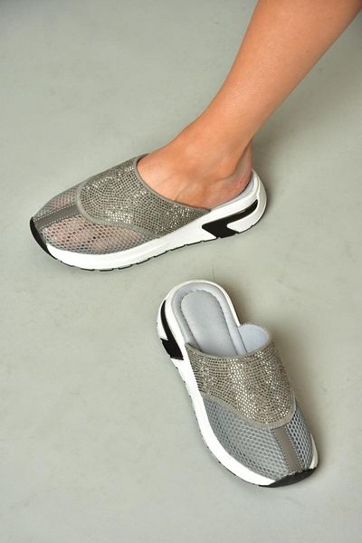 Fox Shoes U 312514415   Papuci de damă cu plasă gri