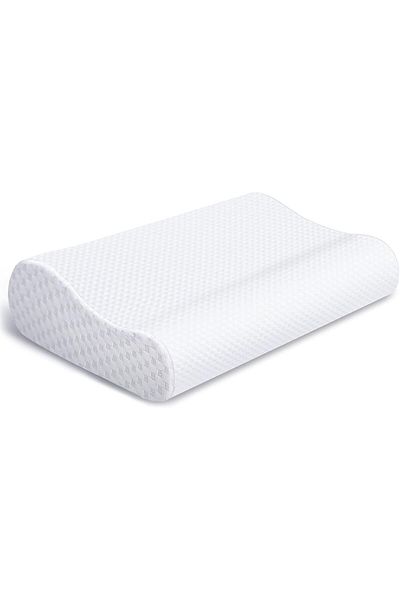 AWH Ergonomic Cervical Memory Foam Pillow, Neck Contour Support for Side, Front, & Back Sleepers